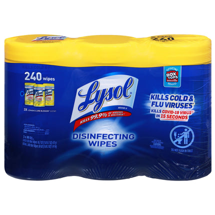 Lysol Lemon & Lime Disinfecting Wipes - 240 CT 2 Pack