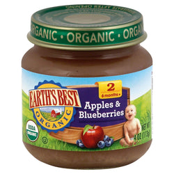 Earth's Best Apples And Blueberries Baby Food - 4 OZ 10 Pack