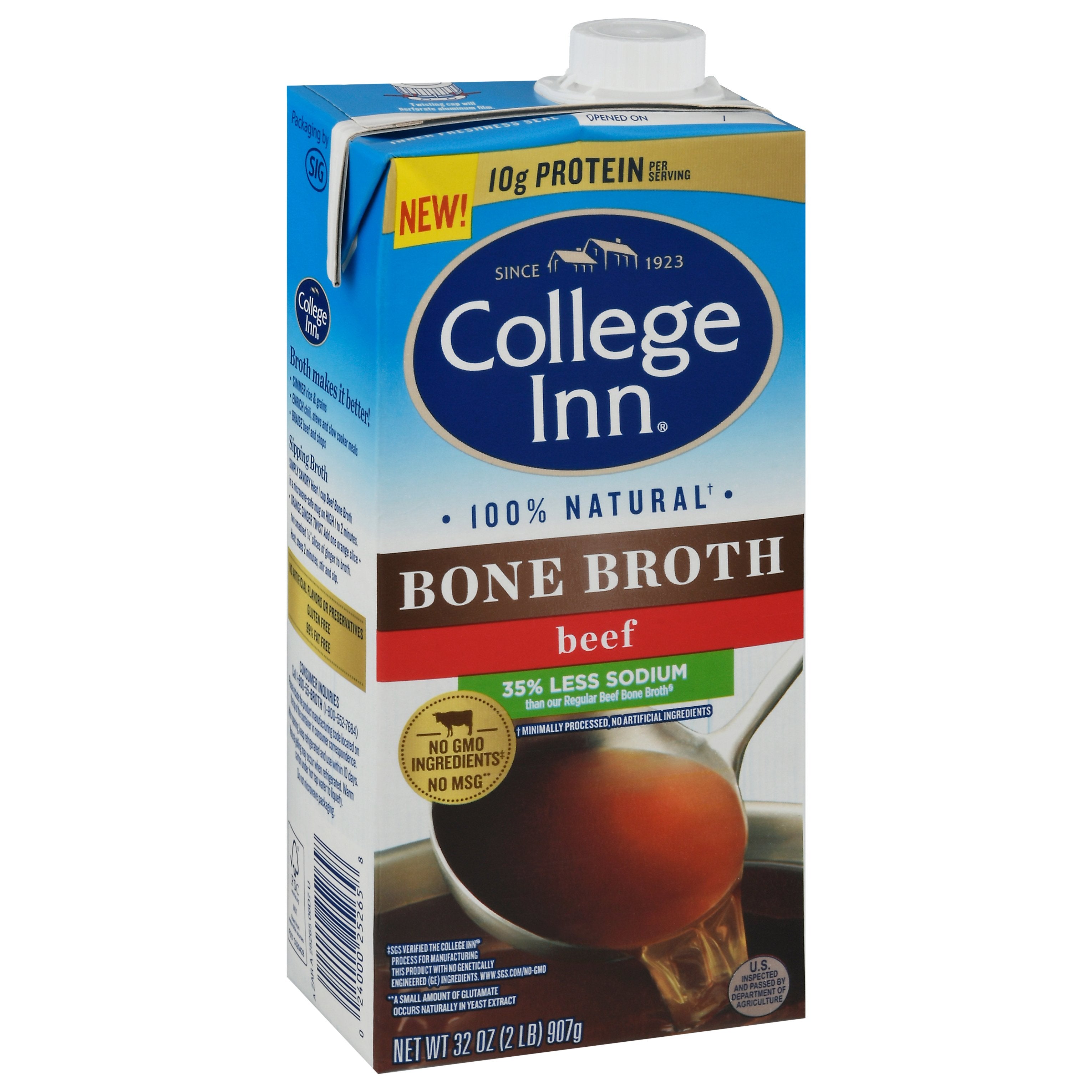 College Inn Beef Bone Broth - 32 OZ 12 Pack – StockUpExpress