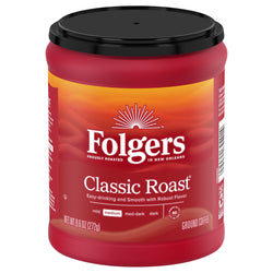 Folgers Classic Medium Roast Ground Coffee - 9.6 OZ 6 Pack