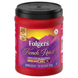 Folgers Dark French Medium Roast Ground Coffee - 9.6 OZ 6 Pack