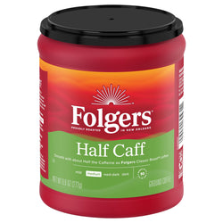 Folgers Half Caffeine Medium Ground Coffee - 9.6 OZ 6 Pack