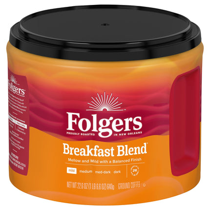 Folgers Mild Breakfast Blend Ground Coffee - 22.6 OZ 6 Pack