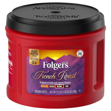 Folgers Dark Medium French Roast Ground Coffee - 22.6 OZ 6 Pack