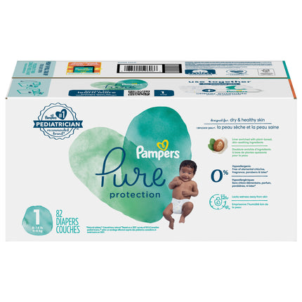 Pampers Diapers Size 1 (8-14 lb) Super Pack - 82 Diapers