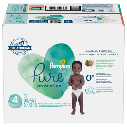 Pampers Diapers Size 4 (22-37 lb) Super Pack - 58 Diapers