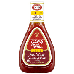 Ken's Steak House Red Wine Vinegar & Olive Oil Light - 16 FZ 6 Pack