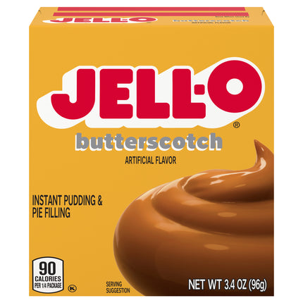 Jell-O Butterscotch Artificially Flavored Instant Pudding & Pie Filling Mix - 3.4 OZ 24 Pack