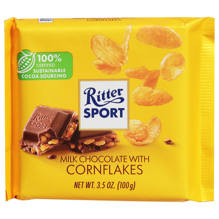 Ritter Sport Milk Chocolate with Cornflakes - 3.5 OZ 10 Pack