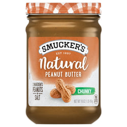 Smucker's Peanut Butter Natural Chunky - 16 OZ 12 Pack