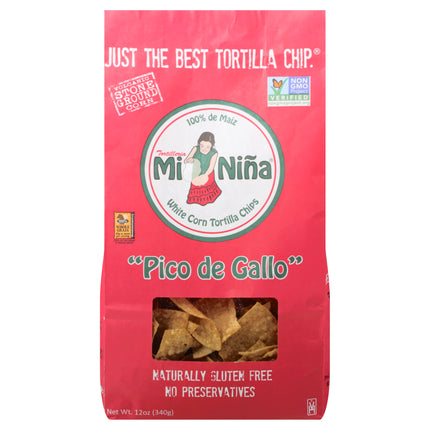 Mi Nina White Corn Pico De Gallo Tortilla Chips - 12 Oz 9 Pack