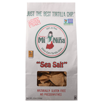 Mi Nina White Corn Sea Salt Tortilla Chips - 12 Oz 9 Pack