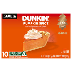 Dunkin' Pumpkin Spice Coffee K-Cup Pods Limited Edition Fall Coffee - 10 CT 6 Pack