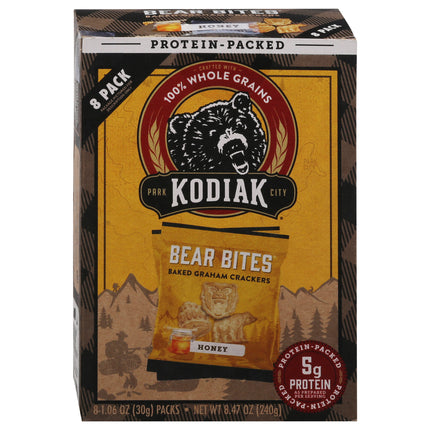 Kodiak Bear Bites Multi-Serve Honey Graham Crackers - 8.47 OZ 6 Pack