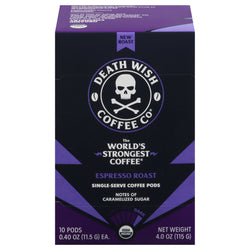 Death Wish Coffee Pods Espresso Roast - 4 OZ 6 Pack