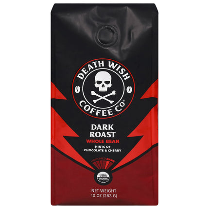 Death Wish Whole Bean Dark Roast Coffee - 10.0 OZ 6 Pack