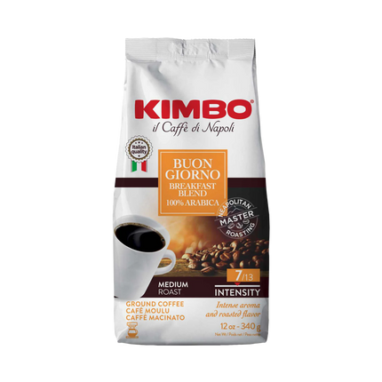 Kimbo Buongiorno Breakfast Blend Ground Coffee - 12 OZ 6 Pack