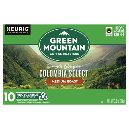 Green Mountain Coffee Roasters Colombia Select Keurig Single-Serve K-Cup Pods, Medium Roast Coffee - 3.3 OZ 6 Pack