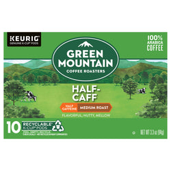 Green Mountain Coffee Roasters, Half Caff Medium Roast K-Cup Coffee Pods - 3.3 OZ 6 Pack