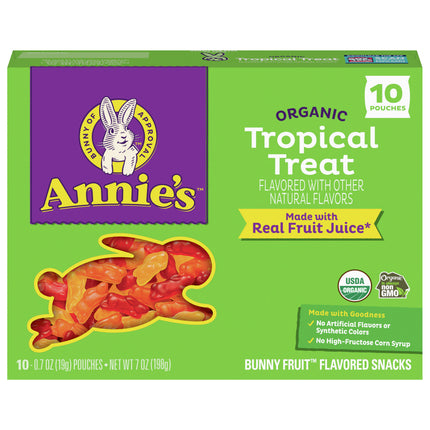 Annies Organic Tropical Treat Bunny Fruit Flavored Snacks - 7.0 OZ 8 Pack