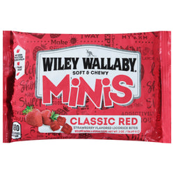 Wiley Wallaby Classic Red Strawberry Flavored Licorice Bites Minis - 2 OZ 18 Pack