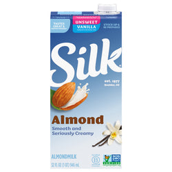 Silk Shelf-Stable Unsweetened Vanilla Almond Milk, 1 Quart - 32 FZ 6 Pack