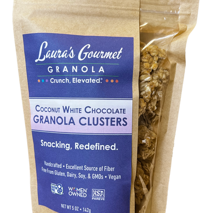 Laura's Gourmet Granola Coconut White Chocolate Granola Cluster - 5 OZ 6 Pack