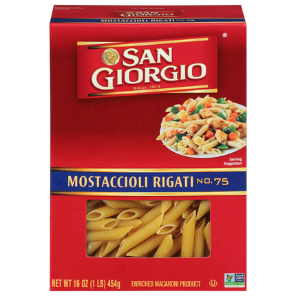 San Giorgio No. 75 Mostaccioli Rigati - 16 OZ 12 Pack