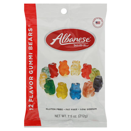 Albanese World's Best 12 Flavor Gummi Bears  - 7.5 OZ 12 Pack