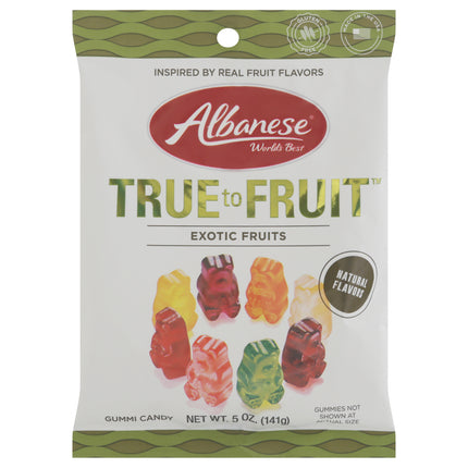 Albanese World's Best True to Fruit Exotic Fruit Gummi Candy - 5 OZ 12 Pack