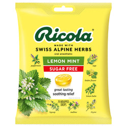 Ricola Sugar Free Cough Drops Lemon Mint - 19 Ct 8 Pack