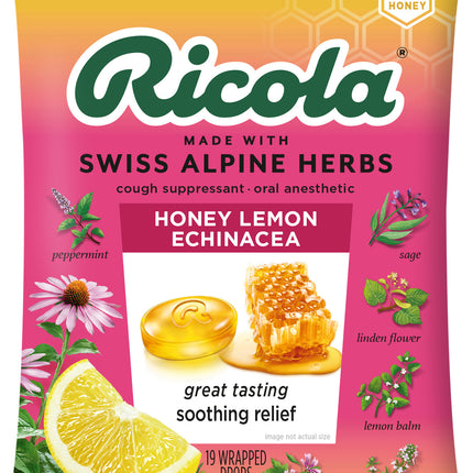 Ricola Cough Drops Honey Lemon Echinacea - 19 Ct 8 Pack