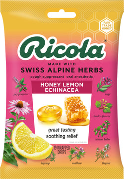 Ricola Cough Drops Honey Lemon Echinacea - 19 Ct 8 Pack