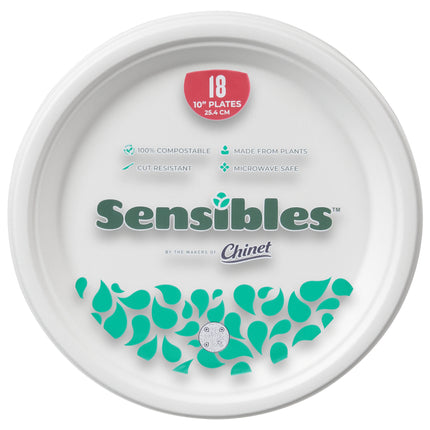 Chinet Sensibles 10 Inch Plates - 18 CT 12 Pack