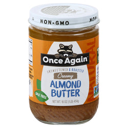 Once Again Creamy Unsweetened & Roasted Almond Butter - 16 OZ 6 Pack