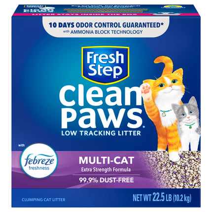 Fresh Step Clean Paws Multi-Cat Litter - 22.5 LB 1 Pack