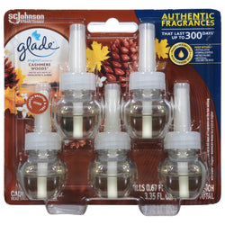 Glade Pluglns Cashmere Woods Scented Oil Refills - 3.35 OZ 5 Pack