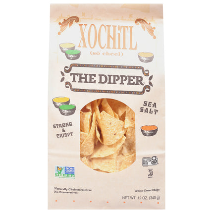 Xochitl The Dipper Sea Salt White Corn Chips - 12 OZ 10 Pack