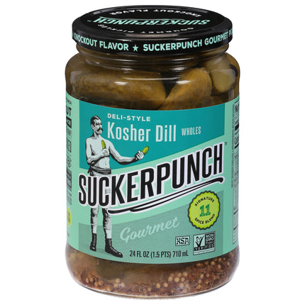 Suckerpunch Whole Kosher Dill Deli-Style Pickles - 24 OZ 6 Pack