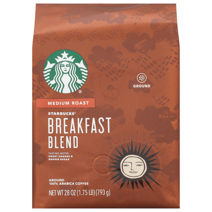 Starbucks Ground Coffee Medium Roast Breakfast Blend - 28 OZ 4 Pack