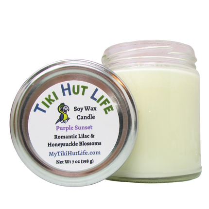 Tiki Hut Life Soy Wax Candle Purple Sunset - 7 OZ 6 Pack