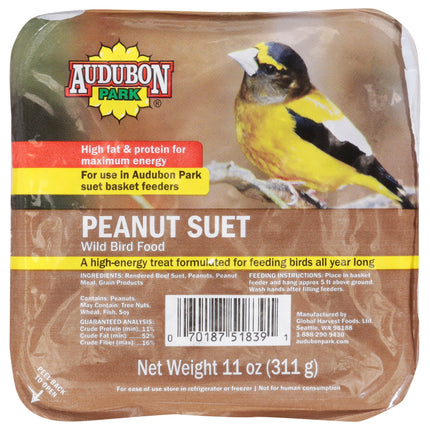 Audubon Park Wild Bird Suet Cake Peanut - 11 OZ 12 Pack