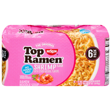 Nissin Top Ramen Shrimp Soup - 18.0 OZ 4 Pack