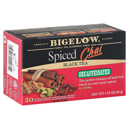 Bigelow Decaffeinated Spiced Chai Black Tea - 20 CT (Single Item)