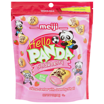 Hello Panda Strawberry Creme Center with Crunchy Shell Bite Size - 7 OZ 6 Pack