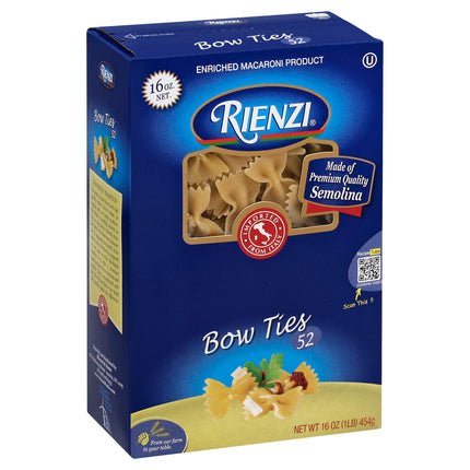 Rienzi Farfalle Bow Ties Pasta - 1 LB 12 Pack