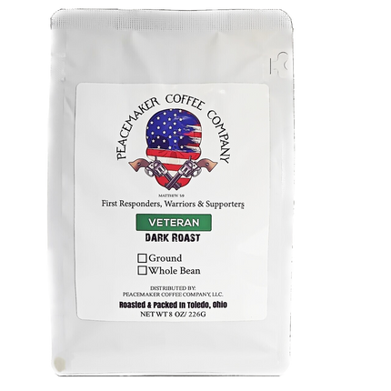 Peacemaker Coffee Company Veteran-Dark Roast- Whole Bean - 10 OZ 10 Pack