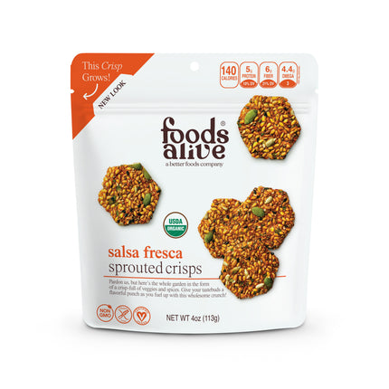 Foods Alive Salsa Fresca Sprouted Crisps - 4 OZ 6 Pack