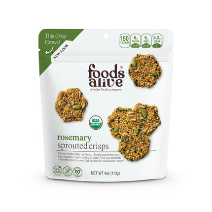 Foods Alive Rosemary Hemp Snack Crackers - 4 OZ 6 Pack