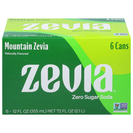 Zevia Zero Sugar Mountain Zevia Soda 6 - 12 fl oz Cans - 72 FZ 4 Pack